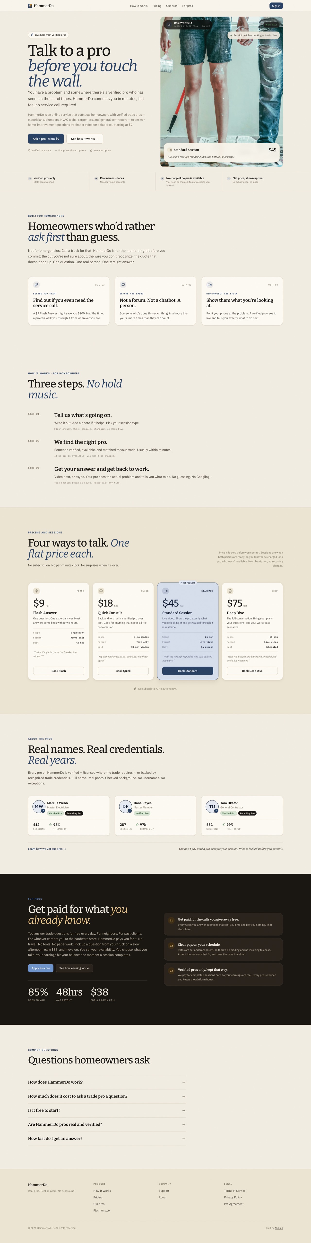 HammerDo — the page, scrollable